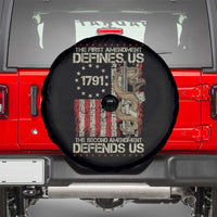 The First Amendment Defines Us The Second Defend Us Spare Tire Cover Vintage American Flag - Wonder Print Shop