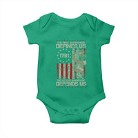 The First Amendment Defines Us The Second Defend Us Baby Onesie Vintage American Flag - Wonder Print Shop