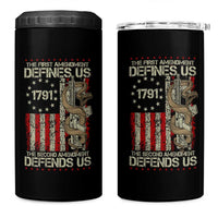 The First Amendment Defines Us The Second Defend Us 4 in 1 Can Cooler Tumbler Vintage American Flag - Wonder Print Shop