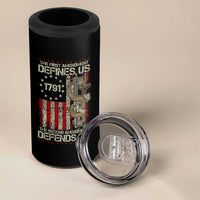 The First Amendment Defines Us The Second Defend Us 4 in 1 Can Cooler Tumbler Vintage American Flag - Wonder Print Shop
