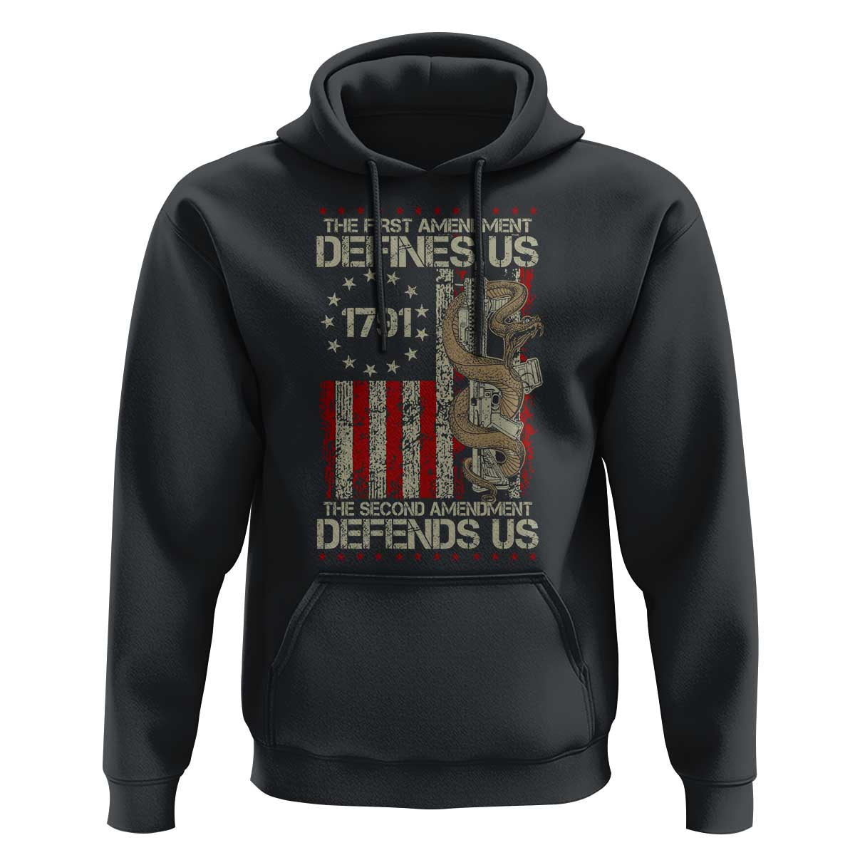 The First Amendment Defines Us The Second Defend Us Hoodie Vintage American Flag - Wonder Print Shop