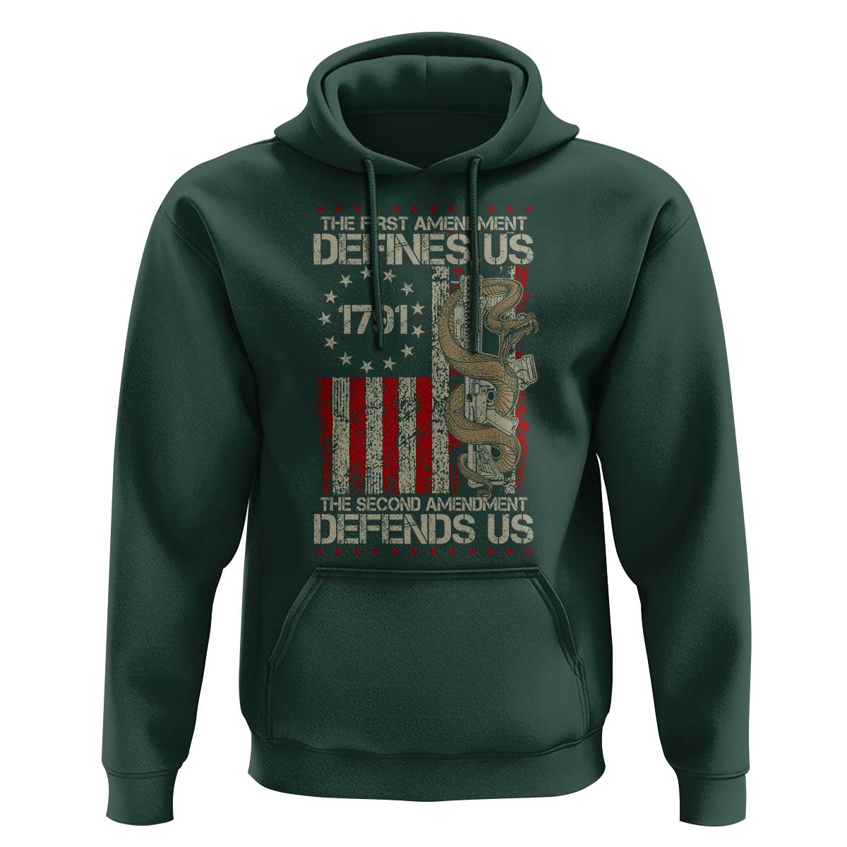The First Amendment Defines Us The Second Defend Us Hoodie Vintage American Flag - Wonder Print Shop