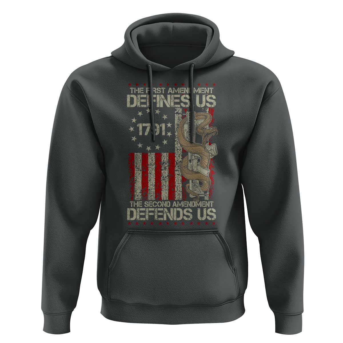 The First Amendment Defines Us The Second Defend Us Hoodie Vintage American Flag - Wonder Print Shop