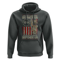 The First Amendment Defines Us The Second Defend Us Hoodie Vintage American Flag - Wonder Print Shop