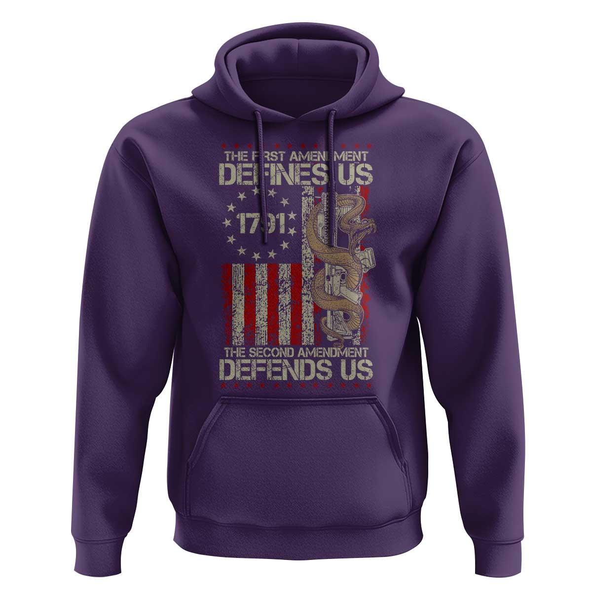 The First Amendment Defines Us The Second Defend Us Hoodie Vintage American Flag - Wonder Print Shop