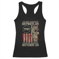 The First Amendment Defines Us The Second Defend Us Racerback Tank Top Vintage American Flag - Wonder Print Shop
