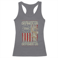 The First Amendment Defines Us The Second Defend Us Racerback Tank Top Vintage American Flag - Wonder Print Shop