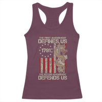 The First Amendment Defines Us The Second Defend Us Racerback Tank Top Vintage American Flag - Wonder Print Shop