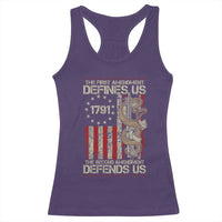The First Amendment Defines Us The Second Defend Us Racerback Tank Top Vintage American Flag - Wonder Print Shop