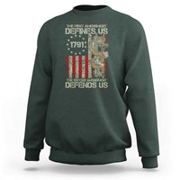 The First Amendment Defines Us The Second Defend Us Sweatshirt Vintage American Flag - Wonder Print Shop
