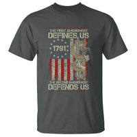 The First Amendment Defines Us The Second Defend Us T Shirt Vintage American Flag - Wonder Print Shop