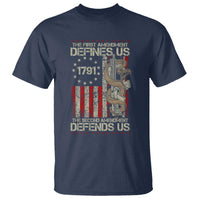 The First Amendment Defines Us The Second Defend Us T Shirt Vintage American Flag - Wonder Print Shop