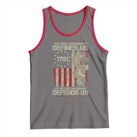 The First Amendment Defines Us The Second Defend Us Tank Top Vintage American Flag - Wonder Print Shop