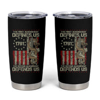 The First Amendment Defines Us The Second Defend Us Tumbler Cup Vintage American Flag - Wonder Print Shop