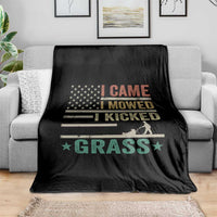 Funny I Came I Mowed I Kicked Grass Throw Blanket Lawn Mowing Gardener - Wonder Print Shop