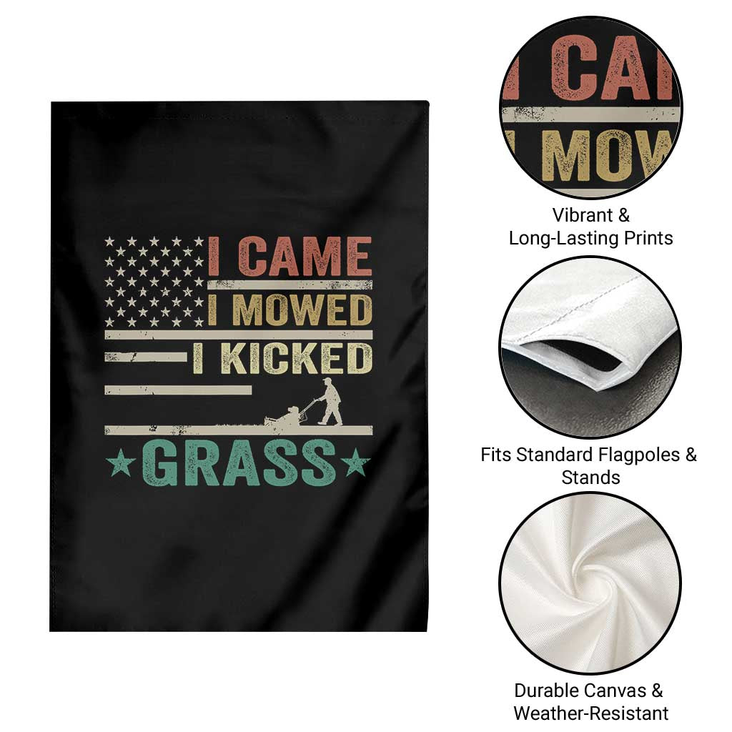 Funny I Came I Mowed I Kicked Grass Garden Flag Lawn Mowing Gardener - Wonder Print Shop