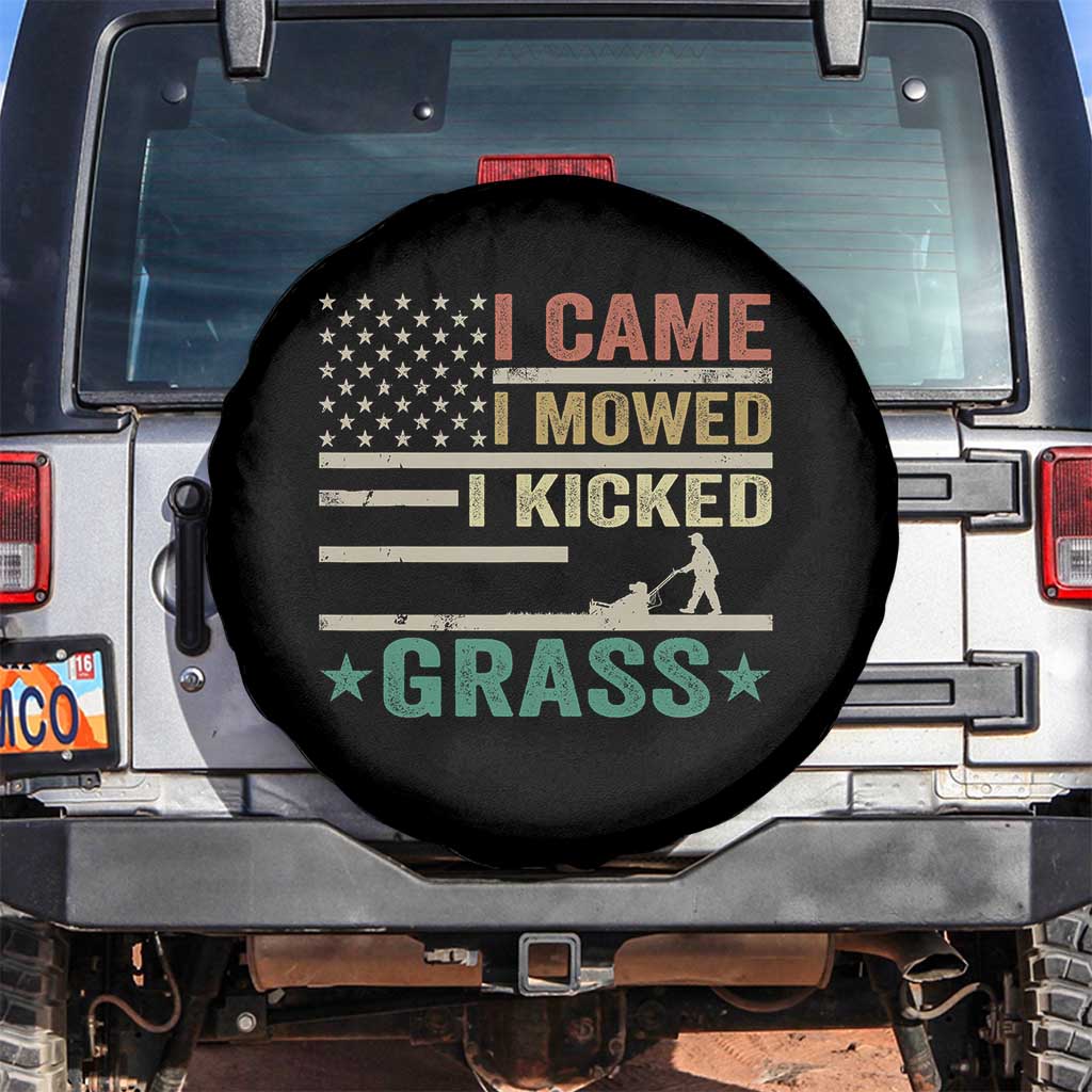 Funny I Came I Mowed I Kicked Grass Spare Tire Cover Lawn Mowing Gardener - Wonder Print Shop