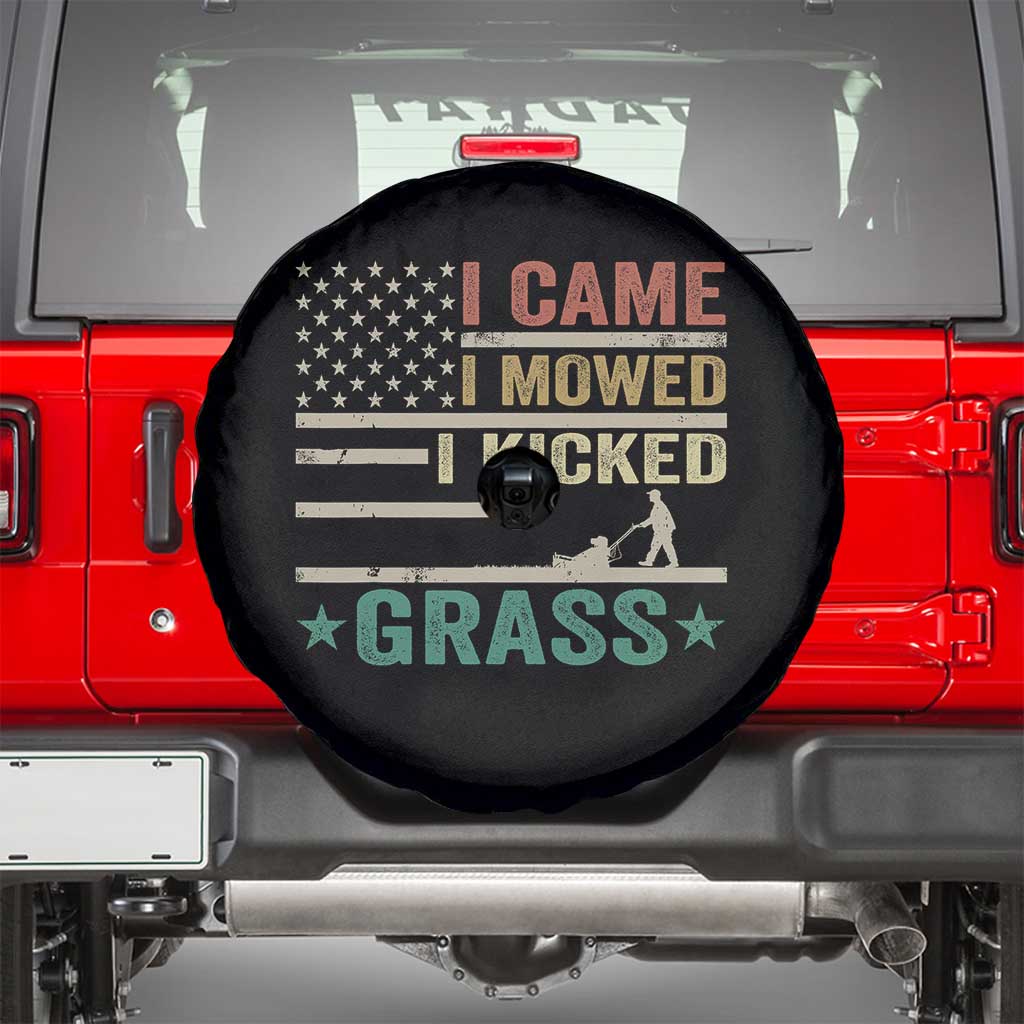 Funny I Came I Mowed I Kicked Grass Spare Tire Cover Lawn Mowing Gardener - Wonder Print Shop