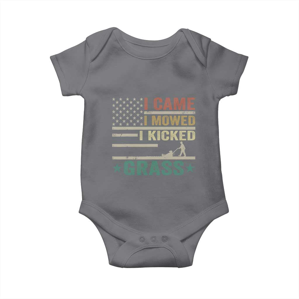 Funny I Came I Mowed I Kicked Grass Baby Onesie Lawn Mowing Gardener - Wonder Print Shop