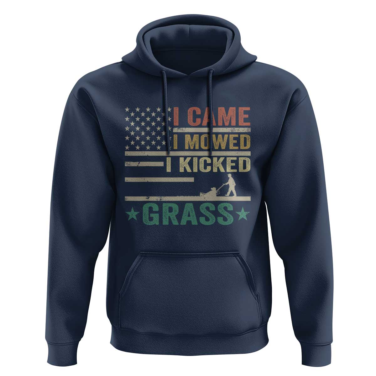 Funny I Came I Mowed I Kicked Grass Hoodie Lawn Mowing Gardener - Wonder Print Shop