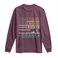 Funny I Came I Mowed I Kicked Grass Long Sleeve Shirt Lawn Mowing Gardener - Wonder Print Shop