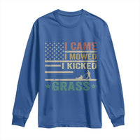 Funny I Came I Mowed I Kicked Grass Long Sleeve Shirt Lawn Mowing Gardener - Wonder Print Shop