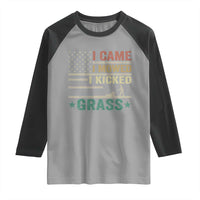 Funny I Came I Mowed I Kicked Grass Raglan Shirt Lawn Mowing Gardener - Wonder Print Shop