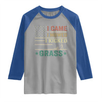 Funny I Came I Mowed I Kicked Grass Raglan Shirt Lawn Mowing Gardener - Wonder Print Shop