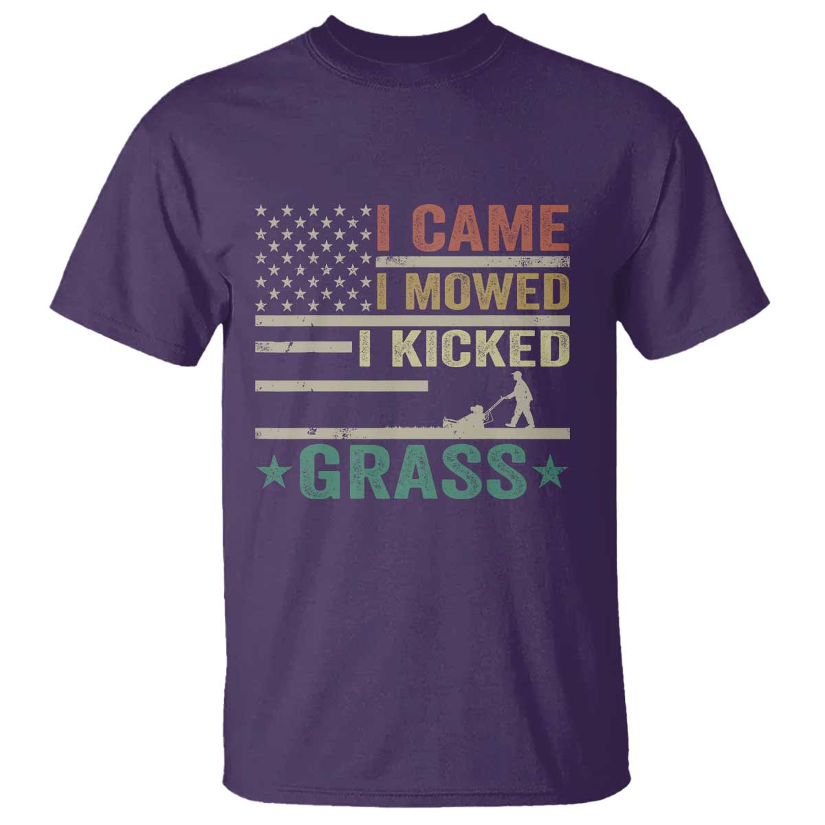 Funny I Came I Mowed I Kicked Grass T Shirt Lawn Mowing Gardener - Wonder Print Shop