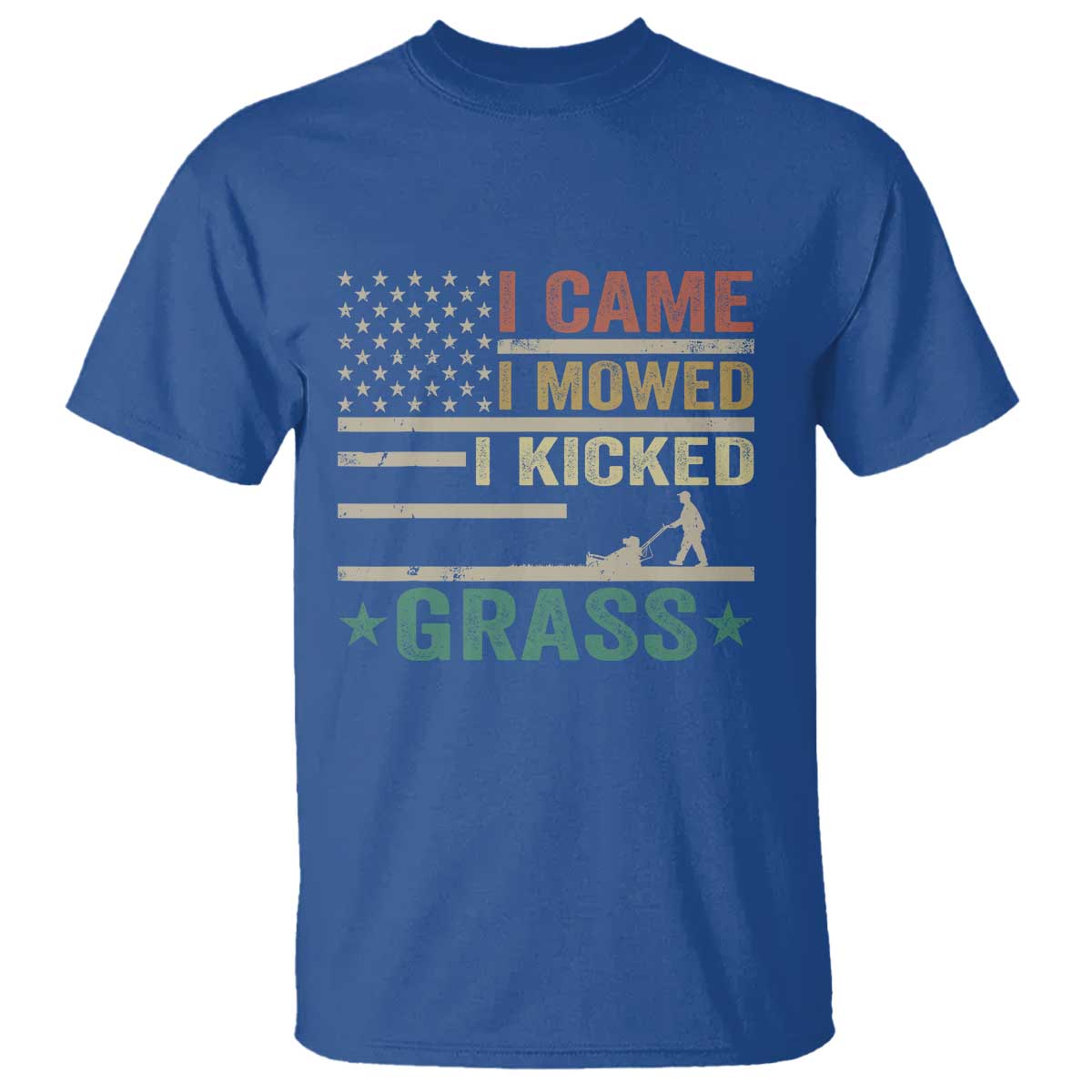 Funny I Came I Mowed I Kicked Grass T Shirt Lawn Mowing Gardener - Wonder Print Shop