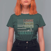 Funny I Came I Mowed I Kicked Grass T Shirt For Women Lawn Mowing Gardener - Wonder Print Shop