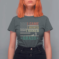 Funny I Came I Mowed I Kicked Grass T Shirt For Women Lawn Mowing Gardener - Wonder Print Shop