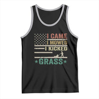 Funny I Came I Mowed I Kicked Grass Tank Top Lawn Mowing Gardener - Wonder Print Shop