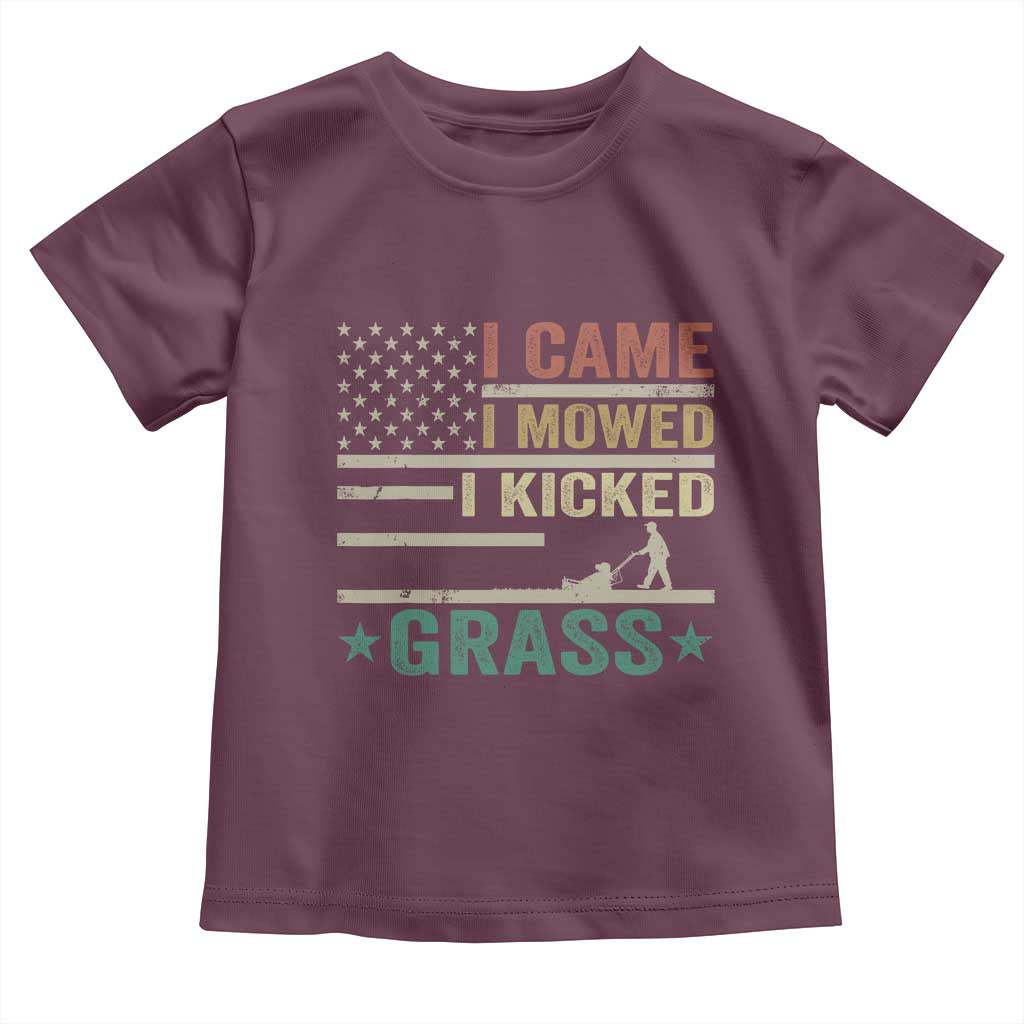 Funny I Came I Mowed I Kicked Grass Toddler T Shirt Lawn Mowing Gardener - Wonder Print Shop