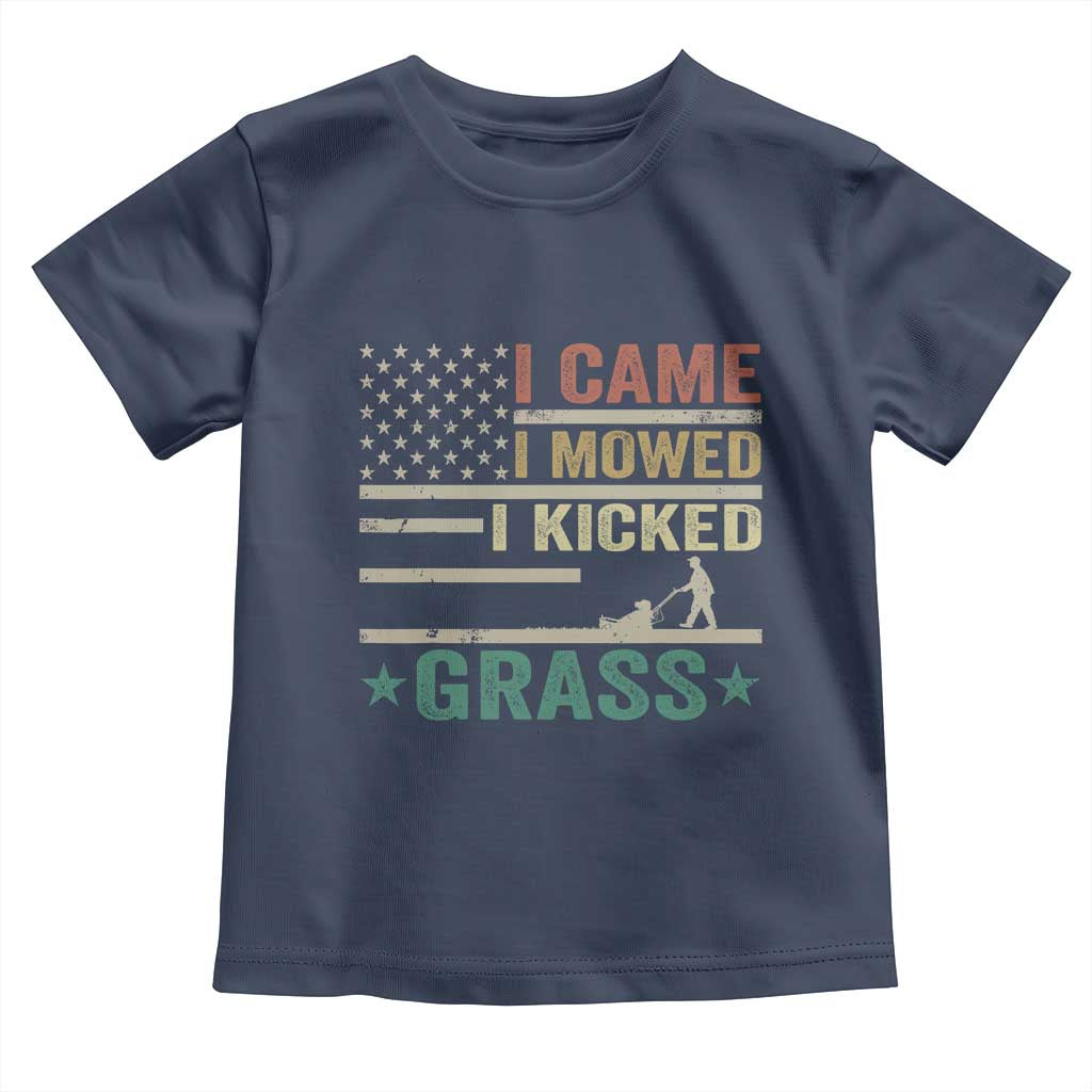 Funny I Came I Mowed I Kicked Grass Toddler T Shirt Lawn Mowing Gardener - Wonder Print Shop