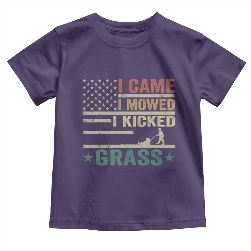 Funny I Came I Mowed I Kicked Grass Toddler T Shirt Lawn Mowing Gardener - Wonder Print Shop