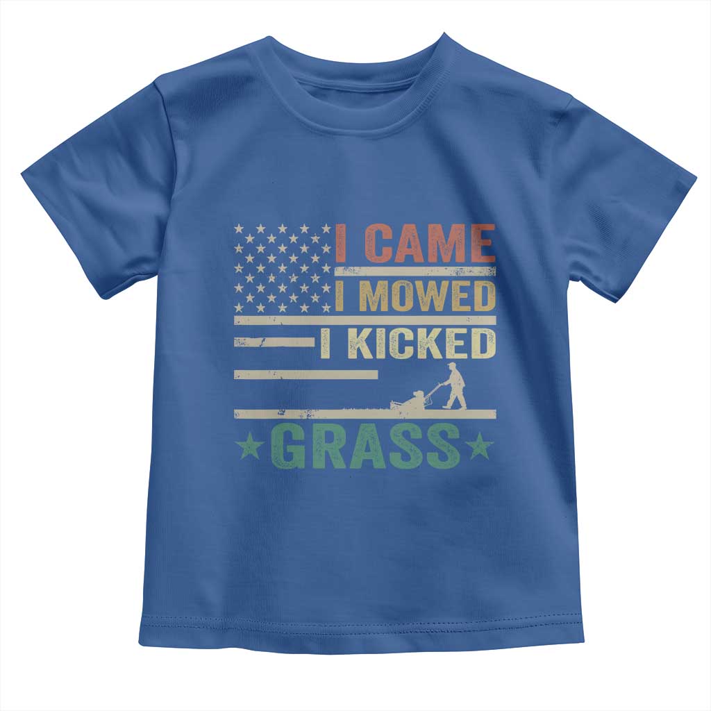 Funny I Came I Mowed I Kicked Grass Toddler T Shirt Lawn Mowing Gardener - Wonder Print Shop
