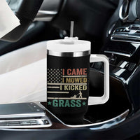 Funny I Came I Mowed I Kicked Grass Tumbler With Handle Lawn Mowing Gardener - Wonder Print Shop