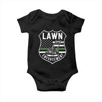 Funny Lawn Enforcement Baby Onesie Gardening Lawn Mower American Flag - Wonder Print Shop