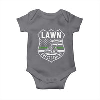 Funny Lawn Enforcement Baby Onesie Gardening Lawn Mower American Flag - Wonder Print Shop