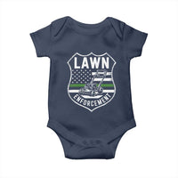 Funny Lawn Enforcement Baby Onesie Gardening Lawn Mower American Flag - Wonder Print Shop