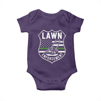 Funny Lawn Enforcement Baby Onesie Gardening Lawn Mower American Flag - Wonder Print Shop
