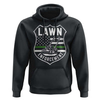 Funny Lawn Enforcement Hoodie Gardening Lawn Mower American Flag - Wonder Print Shop