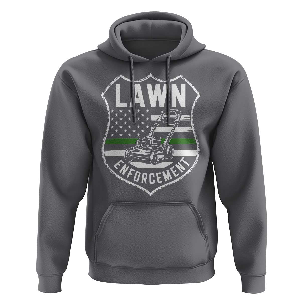 Funny Lawn Enforcement Hoodie Gardening Lawn Mower American Flag - Wonder Print Shop