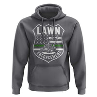 Funny Lawn Enforcement Hoodie Gardening Lawn Mower American Flag - Wonder Print Shop