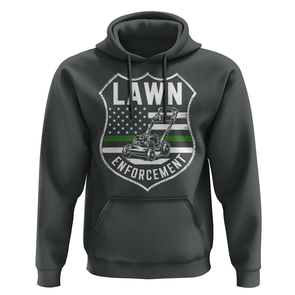 Funny Lawn Enforcement Hoodie Gardening Lawn Mower American Flag - Wonder Print Shop