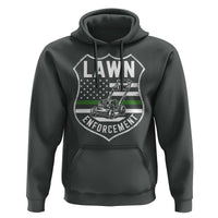 Funny Lawn Enforcement Hoodie Gardening Lawn Mower American Flag - Wonder Print Shop