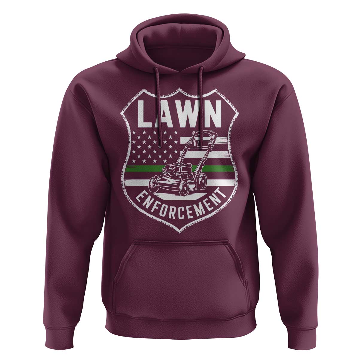 Funny Lawn Enforcement Hoodie Gardening Lawn Mower American Flag - Wonder Print Shop