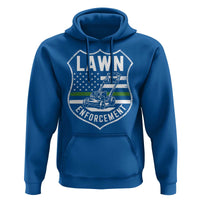 Funny Lawn Enforcement Hoodie Gardening Lawn Mower American Flag - Wonder Print Shop