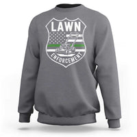 Funny Lawn Enforcement Sweatshirt Gardening Lawn Mower American Flag - Wonder Print Shop